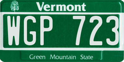 VT license plate WGP723