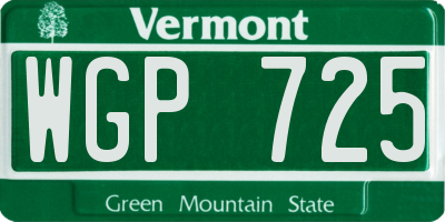 VT license plate WGP725