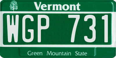 VT license plate WGP731