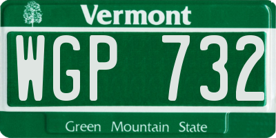 VT license plate WGP732