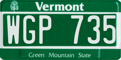 VT license plate WGP735