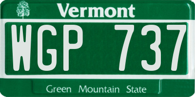 VT license plate WGP737