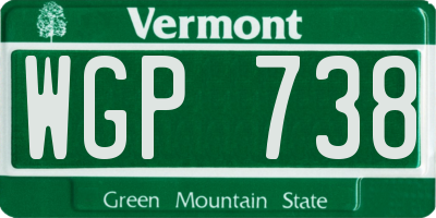 VT license plate WGP738