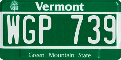 VT license plate WGP739