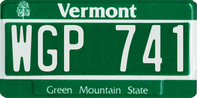 VT license plate WGP741
