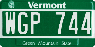 VT license plate WGP744