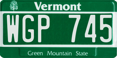 VT license plate WGP745