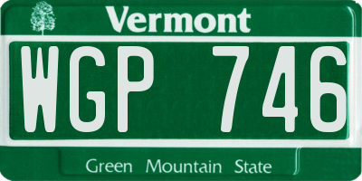 VT license plate WGP746