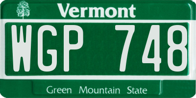 VT license plate WGP748