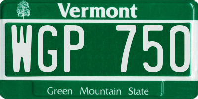 VT license plate WGP750