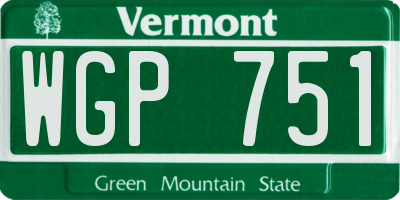 VT license plate WGP751