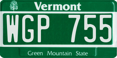 VT license plate WGP755