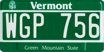 VT license plate WGP756