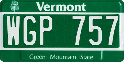 VT license plate WGP757