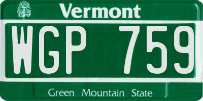 VT license plate WGP759