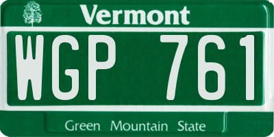 VT license plate WGP761