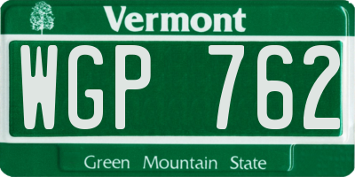 VT license plate WGP762