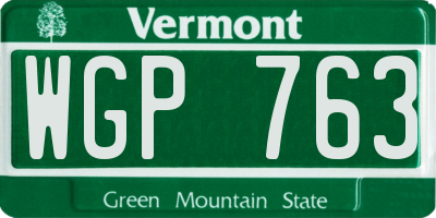VT license plate WGP763