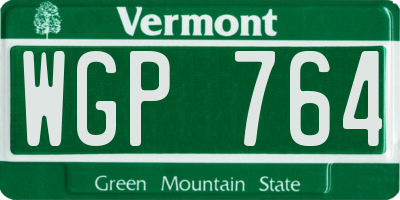 VT license plate WGP764