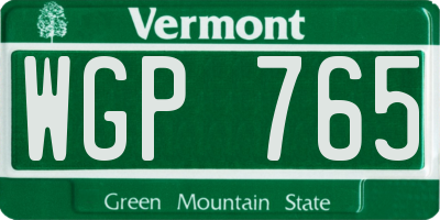 VT license plate WGP765