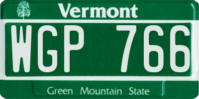 VT license plate WGP766