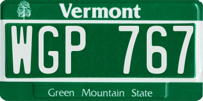 VT license plate WGP767