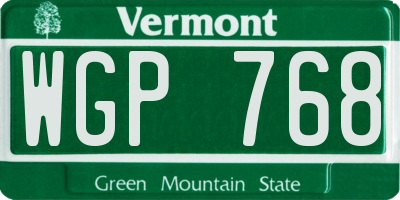 VT license plate WGP768