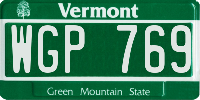 VT license plate WGP769