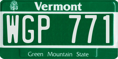 VT license plate WGP771