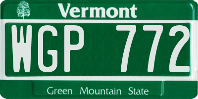 VT license plate WGP772