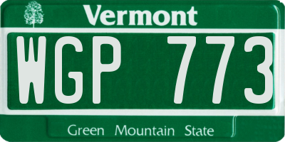 VT license plate WGP773