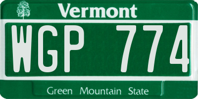 VT license plate WGP774