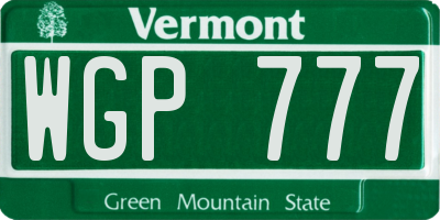 VT license plate WGP777