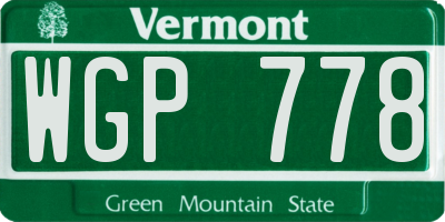 VT license plate WGP778