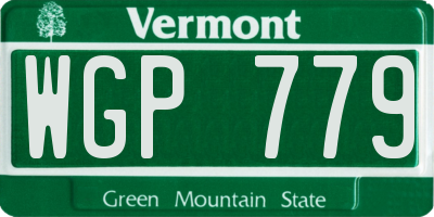 VT license plate WGP779