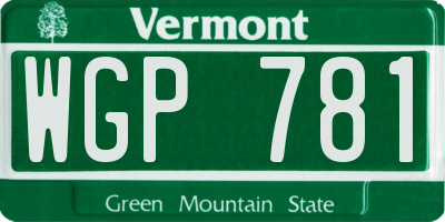 VT license plate WGP781