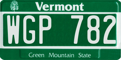 VT license plate WGP782