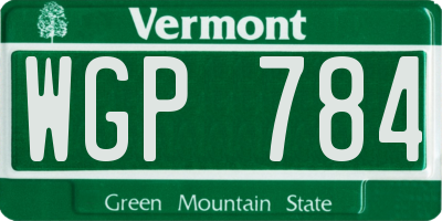VT license plate WGP784