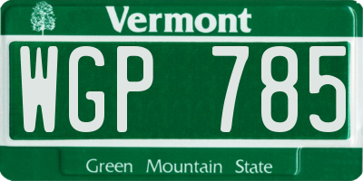 VT license plate WGP785