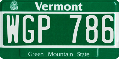 VT license plate WGP786