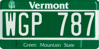 VT license plate WGP787