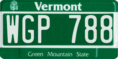 VT license plate WGP788