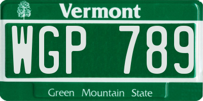 VT license plate WGP789