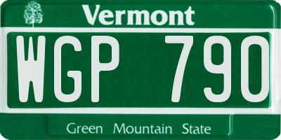 VT license plate WGP790