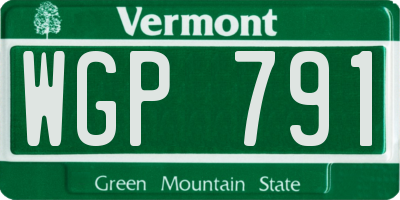 VT license plate WGP791