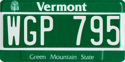 VT license plate WGP795