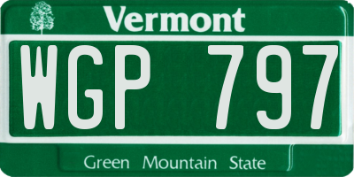 VT license plate WGP797