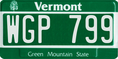 VT license plate WGP799