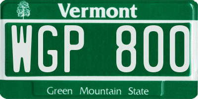 VT license plate WGP800