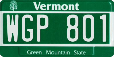 VT license plate WGP801